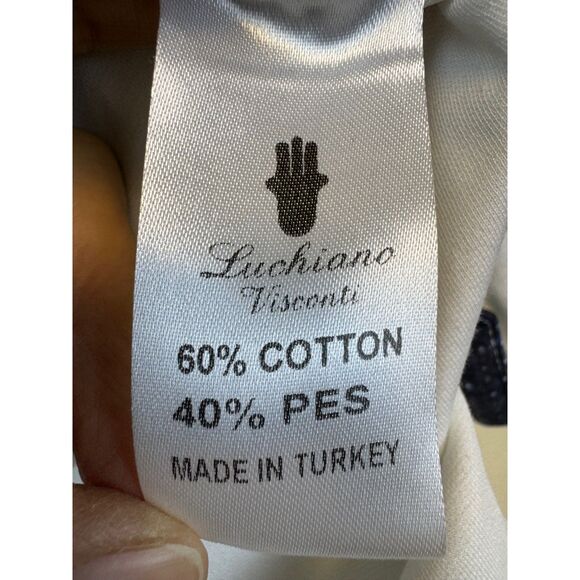 Bundle of 2 VISCONTI BLACK Blue and White Polos, Both Sz M - Picture 14 of 15